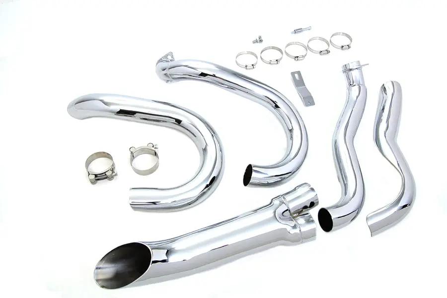 V-Twin Chrome 2 into 1 Exhaust Header Set for Harley Davidson FL Models by V-Twin