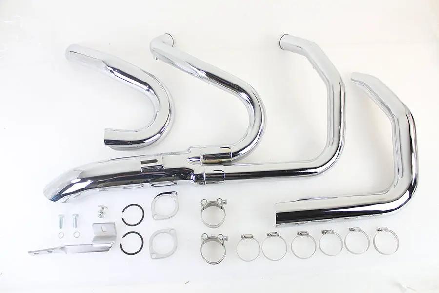 V-Twin Wyatt Gatling 1-3/4 inch 2 into 1 Exhaust Header Set Chrome for Harley Davidson XL by V-Twin