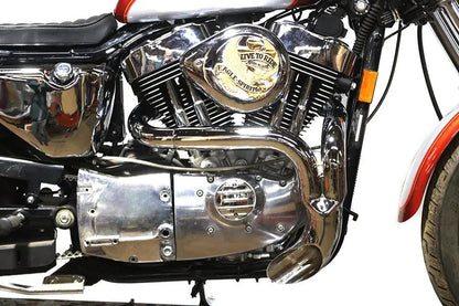 V-Twin XL Flame Thrower Header Set Chrome for Harley Davidson XL Models by V-Twin
