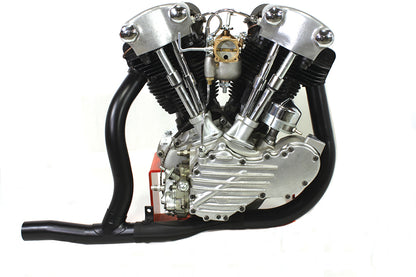 V-Twin Replica 2-into-1 Exhaust Pipe Header Set, Black