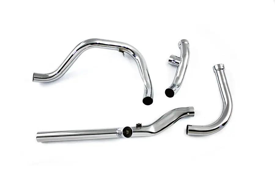 Paughco Dual Crossover Chrome Exhaust System for 1965 Panhead with Swingarm Frame - Part #735-3 by Paughco