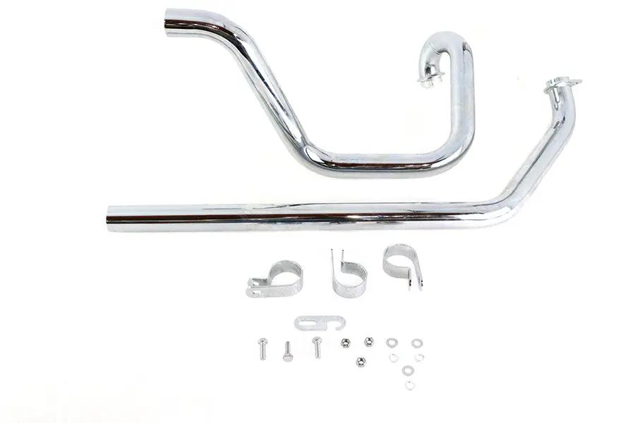 V-Twin True Dual Exhaust Header Pipe Set for Harley Davidson FL (1970-1979) by V-Twin
