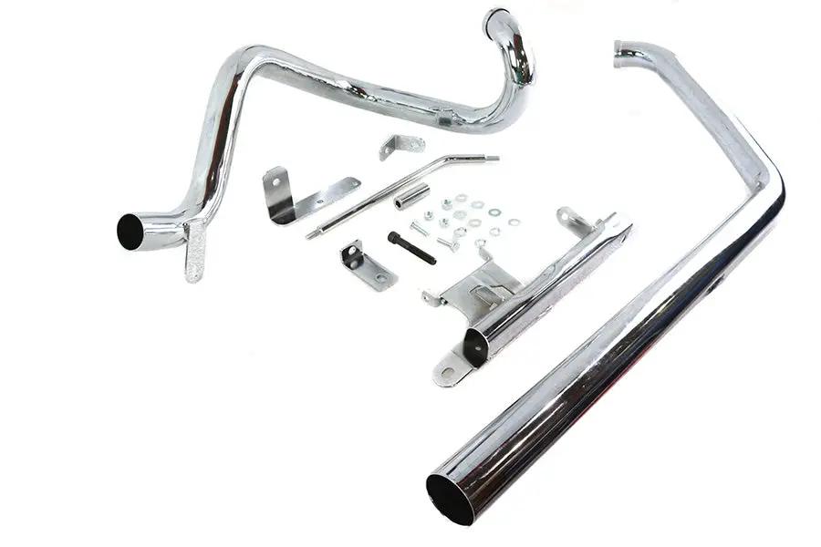 Wyatt Gatling True Dual Exhaust Pipe System Chrome for Harley Davidson FXST & FLST (Part #735K1) by Wyatt Gatling