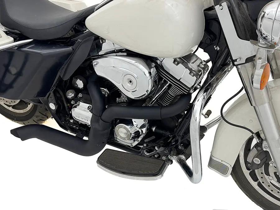 V-Twin Speedster 1-3/4 inch 2 into 1 Exhaust Header Set in Black for Harley Davidson FLT by V-Twin