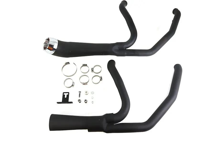 V-Twin Cyclone 1-3/4 inch 2 into 1 Exhaust Header Set Black for Harley Davidson FLT 2006-2015 by V-Twin