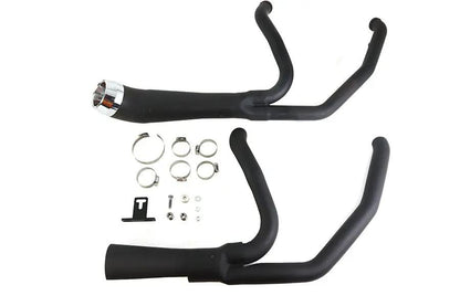 V-Twin Cyclone 1-3/4 inch 2 into 1 Exhaust Header Set Black for Harley Davidson FLT 2006-2015 by V-Twin