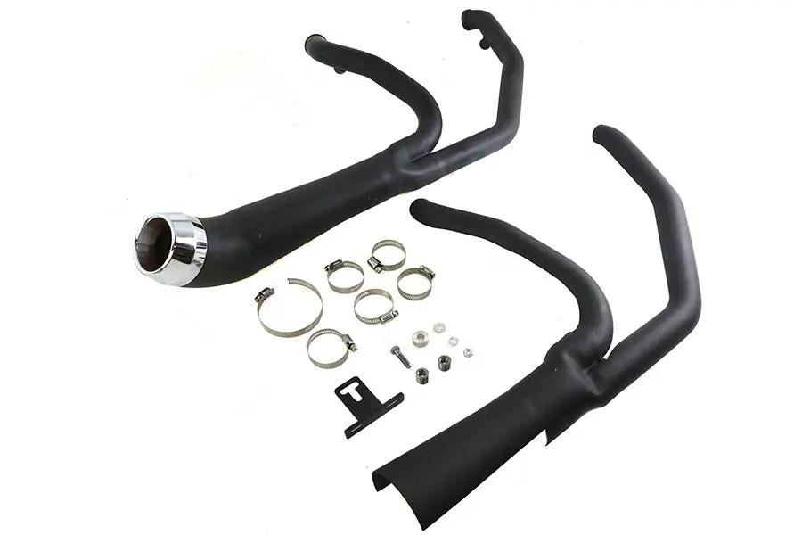 V-Twin Cyclone 1-3/4 inch 2 into 1 Exhaust Header Set Black for Harley Davidson FLT 2006-2015 by V-Twin
