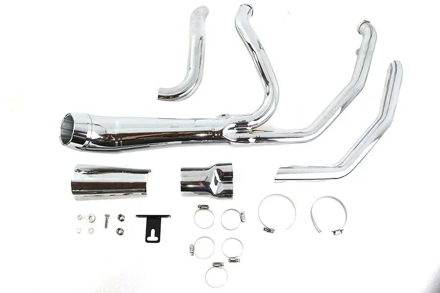V-Twin Cyclone 1-3/4 Inch 2 into 1 Exhaust Header Set Chrome for Harley Davidson FLT by V-Twin