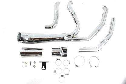 V-Twin Cyclone 1-3/4 Inch 2 into 1 Exhaust Header Set Chrome for Harley Davidson FLT by V-Twin