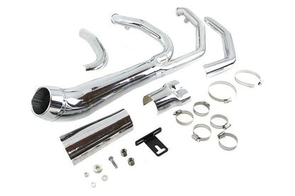 V-Twin Cyclone 1-3/4 Inch 2 into 1 Exhaust Header Set Chrome for Harley Davidson FLT by V-Twin