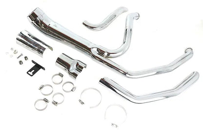V-Twin Cyclone 1-3/4 Inch 2 into 1 Exhaust Header Set Chrome for Harley Davidson FLT by V-Twin
