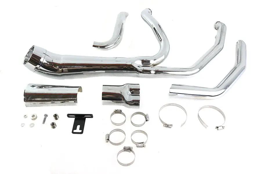 V-Twin Cyclone 1-3/4 Inch 2 into 1 Exhaust Header Set Chrome for Harley Davidson FLT by V-Twin