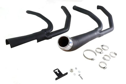 V-Twin Cyclone 1-3/4 inch 2 into 1 Exhaust Header Set Black for Harley Davidson FLT by V-Twin