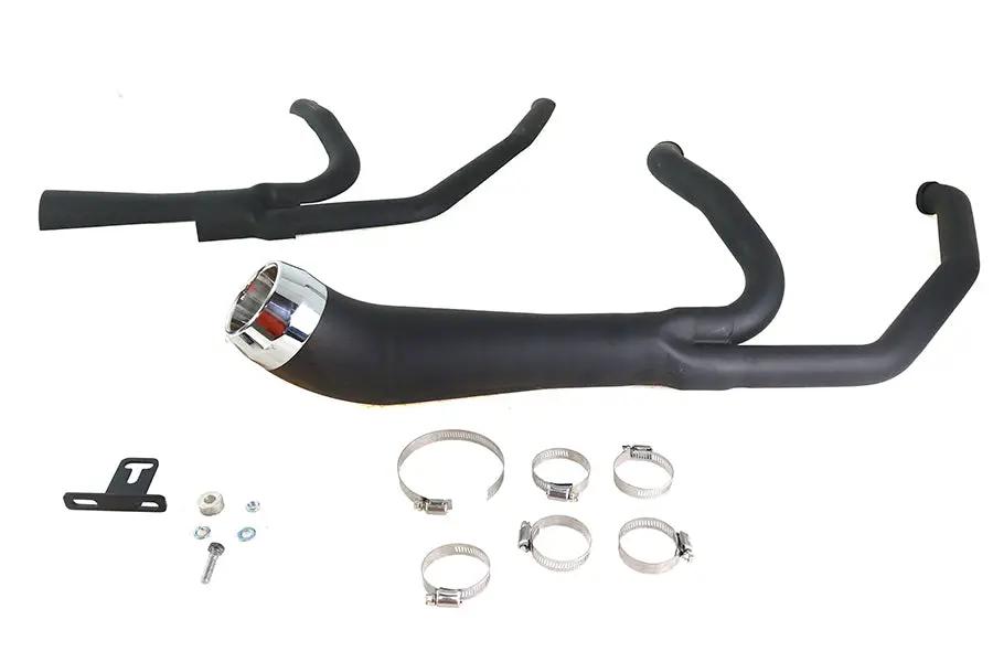 V-Twin Cyclone 1-3/4 inch 2 into 1 Exhaust Header Set Black for Harley Davidson FLT by V-Twin