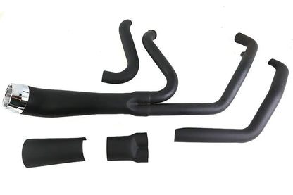 V-Twin Cyclone 1-3/4 inch 2 into 1 Exhaust Header Set with Heat Shields for Harley FXST by V-Twin