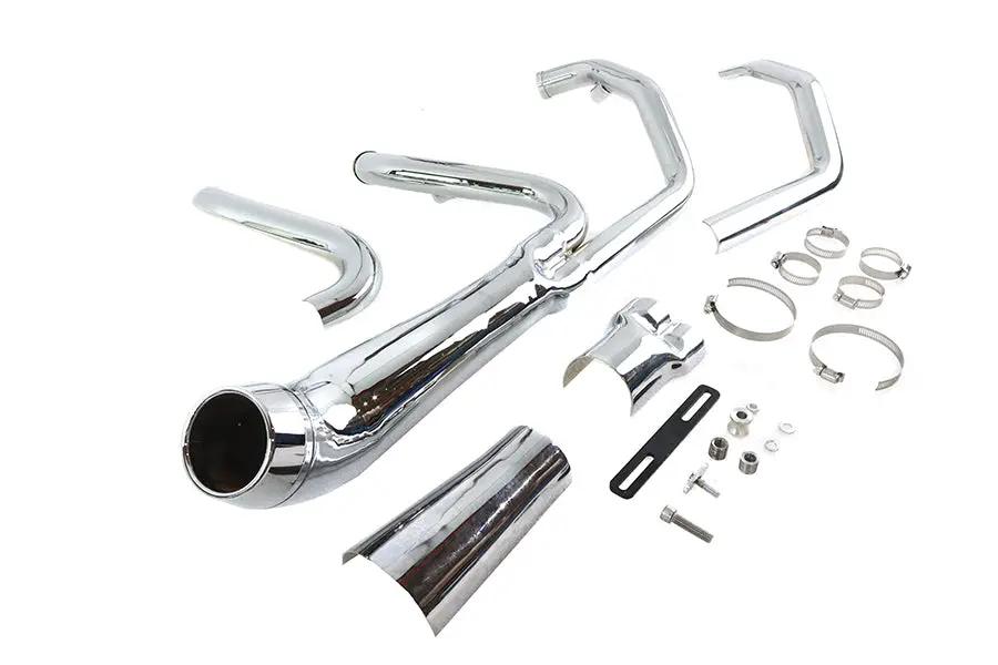 V-Twin Cyclone 1-3/4 inch 2 into 1 Exhaust Header Set Chrome for Harley Davidson FXST (2007-2016) by V-Twin
