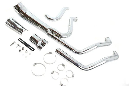 V-Twin Cyclone 1-3/4 inch 2 into 1 Exhaust Header Set Chrome for Harley Davidson FXST (2007-2016) by V-Twin