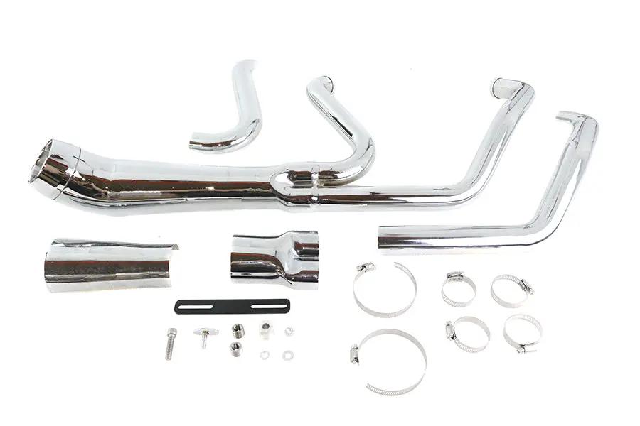 V-Twin Cyclone 1-3/4 inch 2 into 1 Exhaust Header Set Chrome for Harley Davidson FXST (2007-2016) by V-Twin