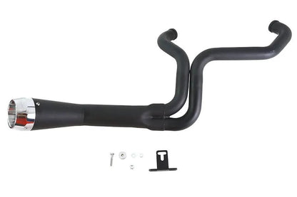 V-Twin Factory Sample FLT Offset Megaphone 2:1 Exhaust for Harley Davidson FLT - Black by V-Twin