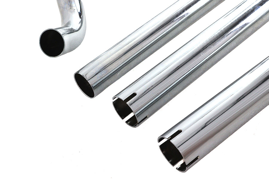 V-Twin 29-2138 Factory Sample True Dual Chrome Exhaust System for Harley-Davidson FLH