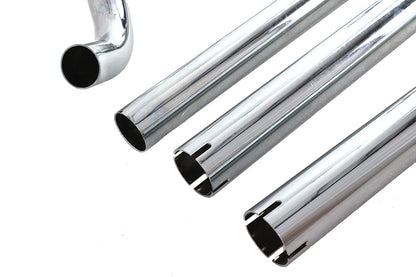 V-Twin 29-2138 Factory Sample True Dual Chrome Exhaust System for Harley-Davidson FLH