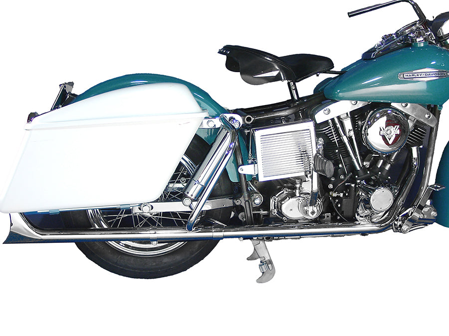 V-Twin 29-2138 Factory Sample True Dual Chrome Exhaust System for Harley-Davidson FLH