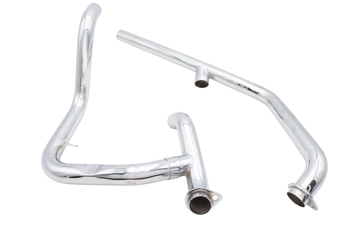 V-Twin 29-2140 Factory Sample Dual Crossover Chrome Exhaust System for Harley-Davidson FL