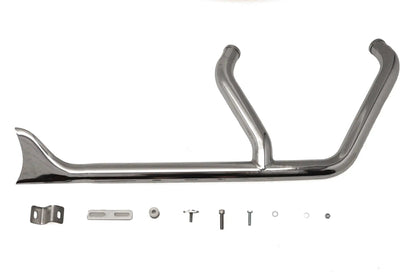 V-Twin 8146 1-3/4 Inch 2 into 1 Exhaust Header Set Chrome for Harley Davidson FXST by V-Twin