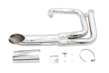 V-Twin Wyatt Gatling Lake Style Chrome Exhaust System for Harley Davidson XL Models by V-Twin