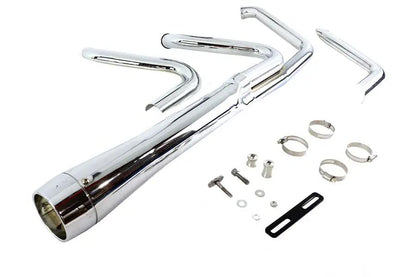 V-Twin Wyatt Gatling Holeshot Chrome Exhaust Set for Harley FXST Models by V-Twin