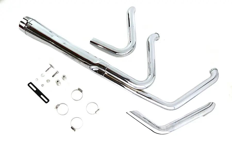 V-Twin Wyatt Gatling Holeshot Chrome Exhaust Set for Harley FXST Models by V-Twin