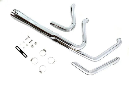 V-Twin Wyatt Gatling Holeshot Chrome Exhaust Set for Harley FXST Models by V-Twin