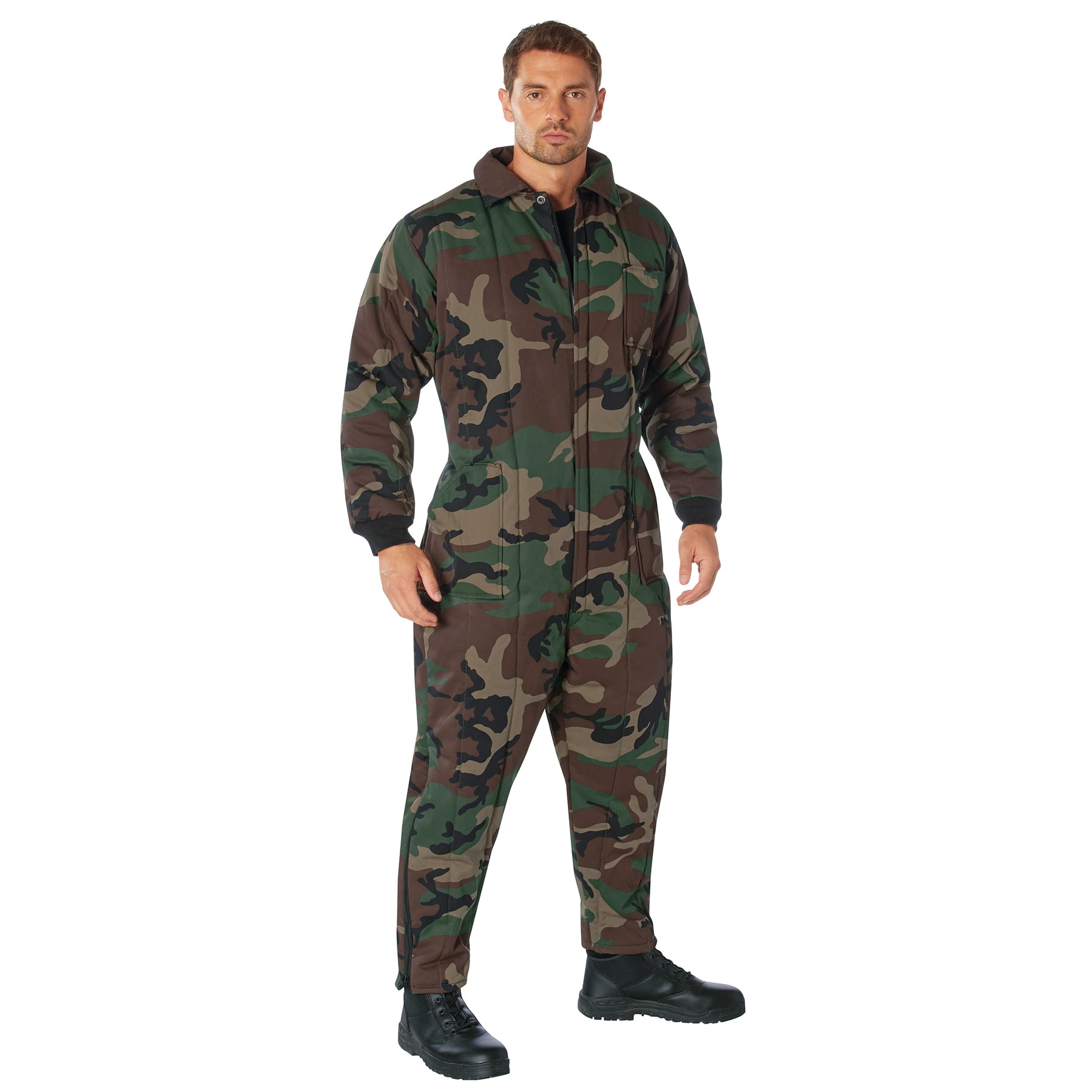 Rothco Insulated Coveralls in Woodland Camo, Size Medium – Heavy-Duty Winter Workwear