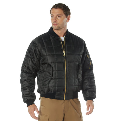 Rothco Quilted MA-1 Flight Jacket in Black – Size 2XL