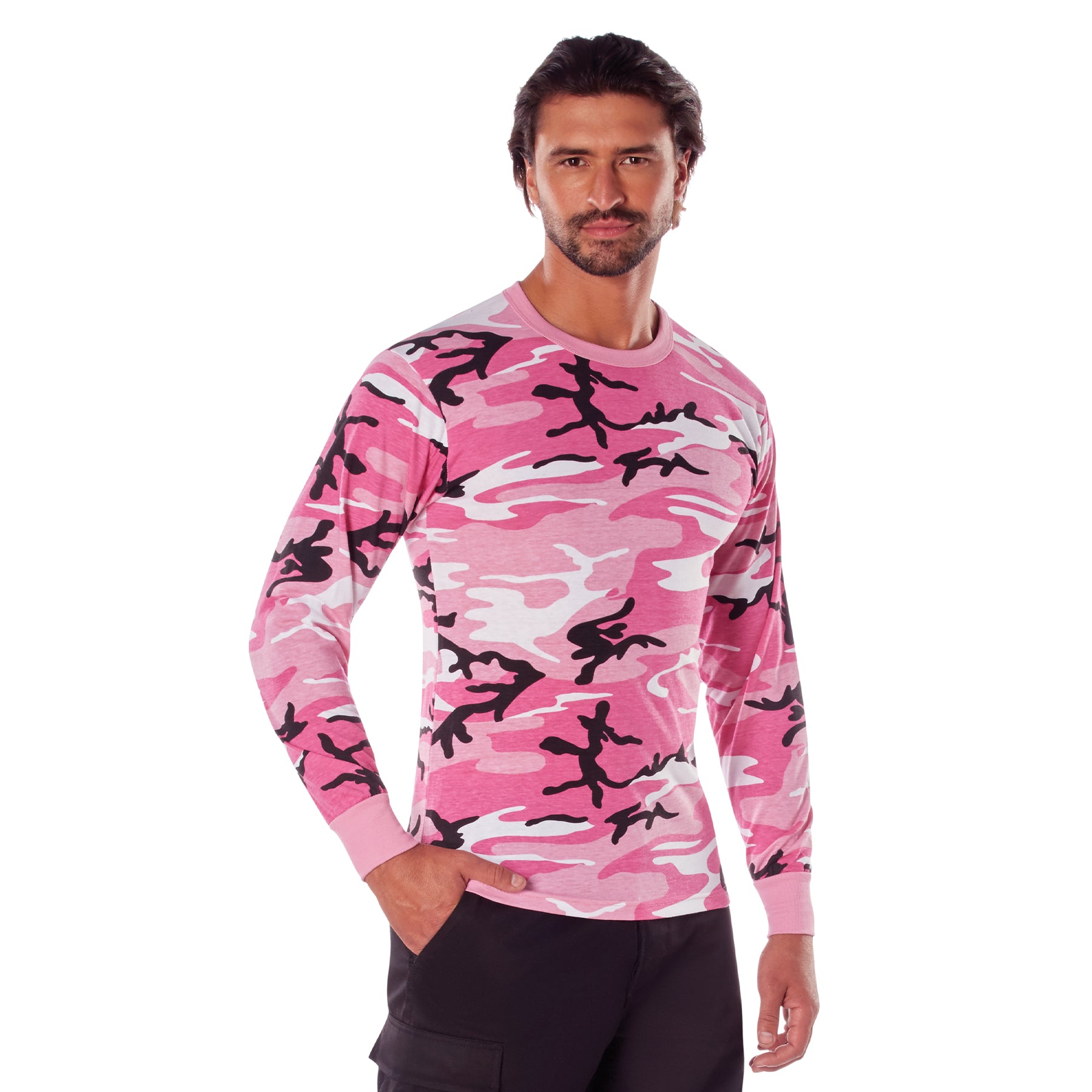 Rothco Long Sleeve Color Camo T-Shirt Pink Camo Size XL