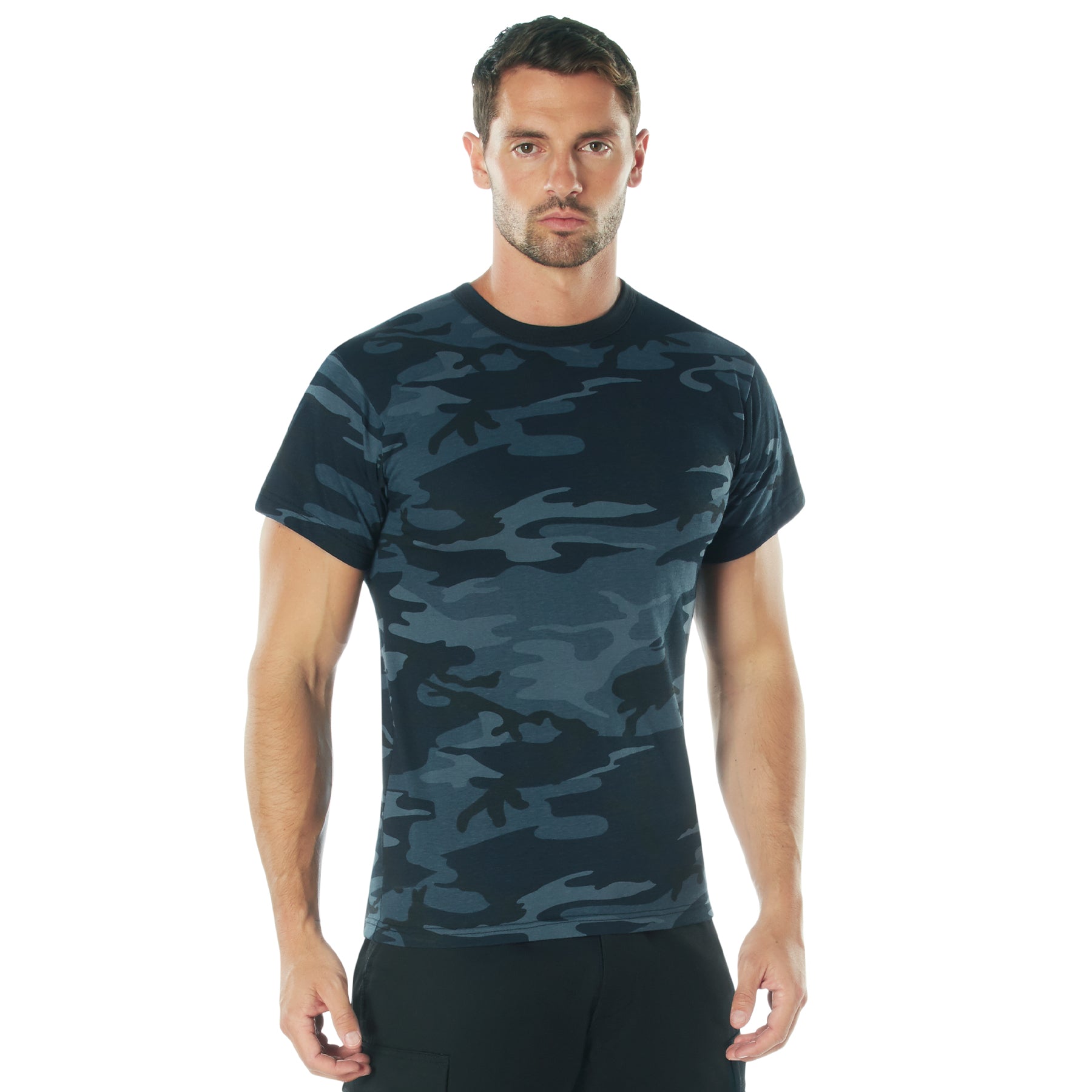 Rothco Camo T-Shirt in Midnight Blue Camo, Size XL — Durable Military-Style Camouflage Tee