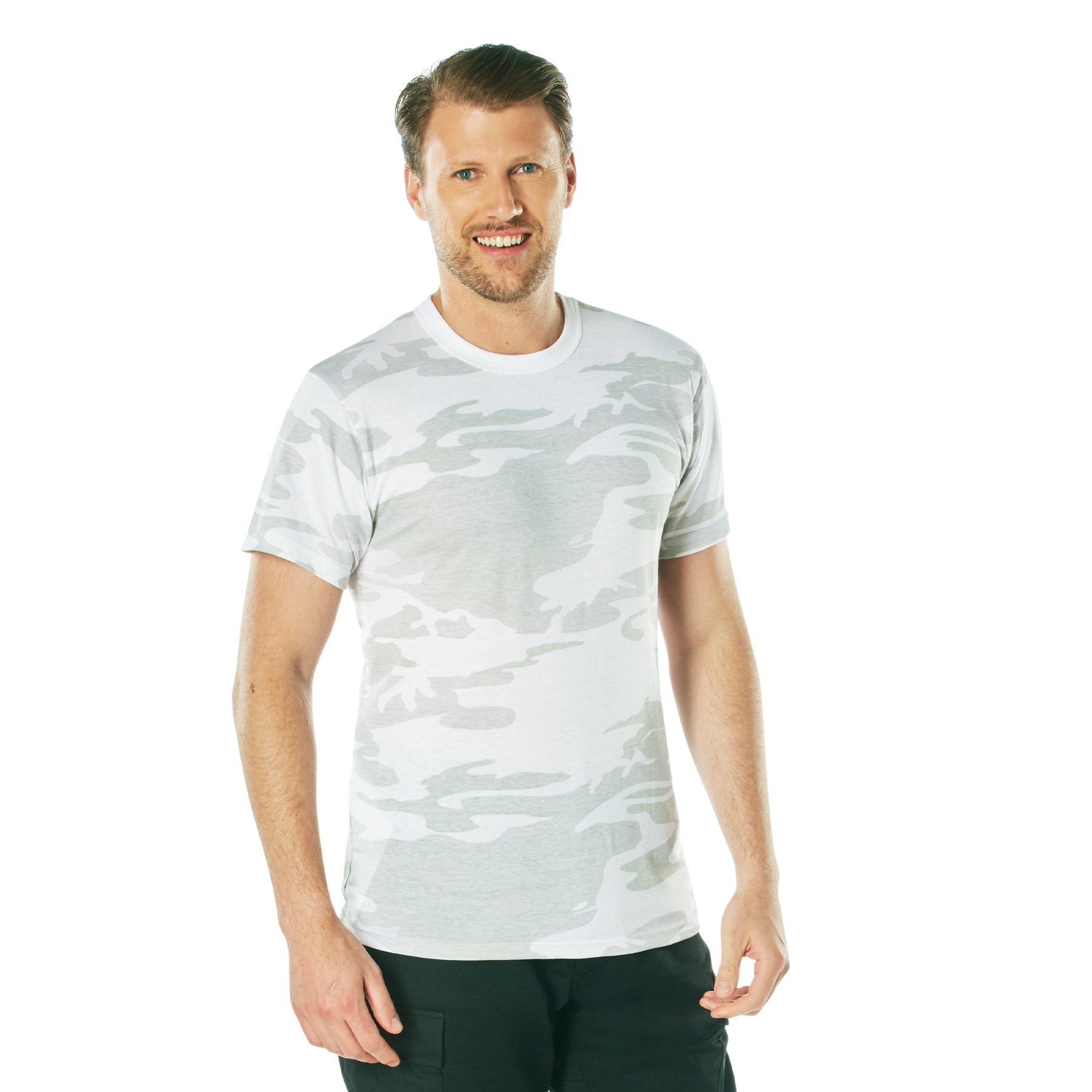 Rothco White Camo T-Shirt Size Large - Durable Military-Style Camouflage Tee