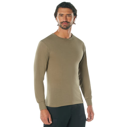 Rothco Moisture Wicking Long Sleeve T-Shirt in Coyote Brown, Size Medium