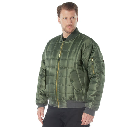 Rothco Quilted MA-1 Flight Jacket in Sage Green, Size Large