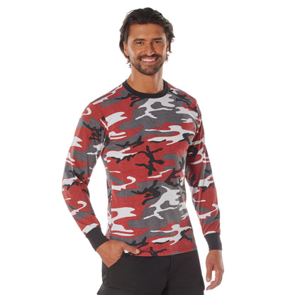Rothco Long Sleeve Color Camo T-Shirt in Red Camo, Size M
