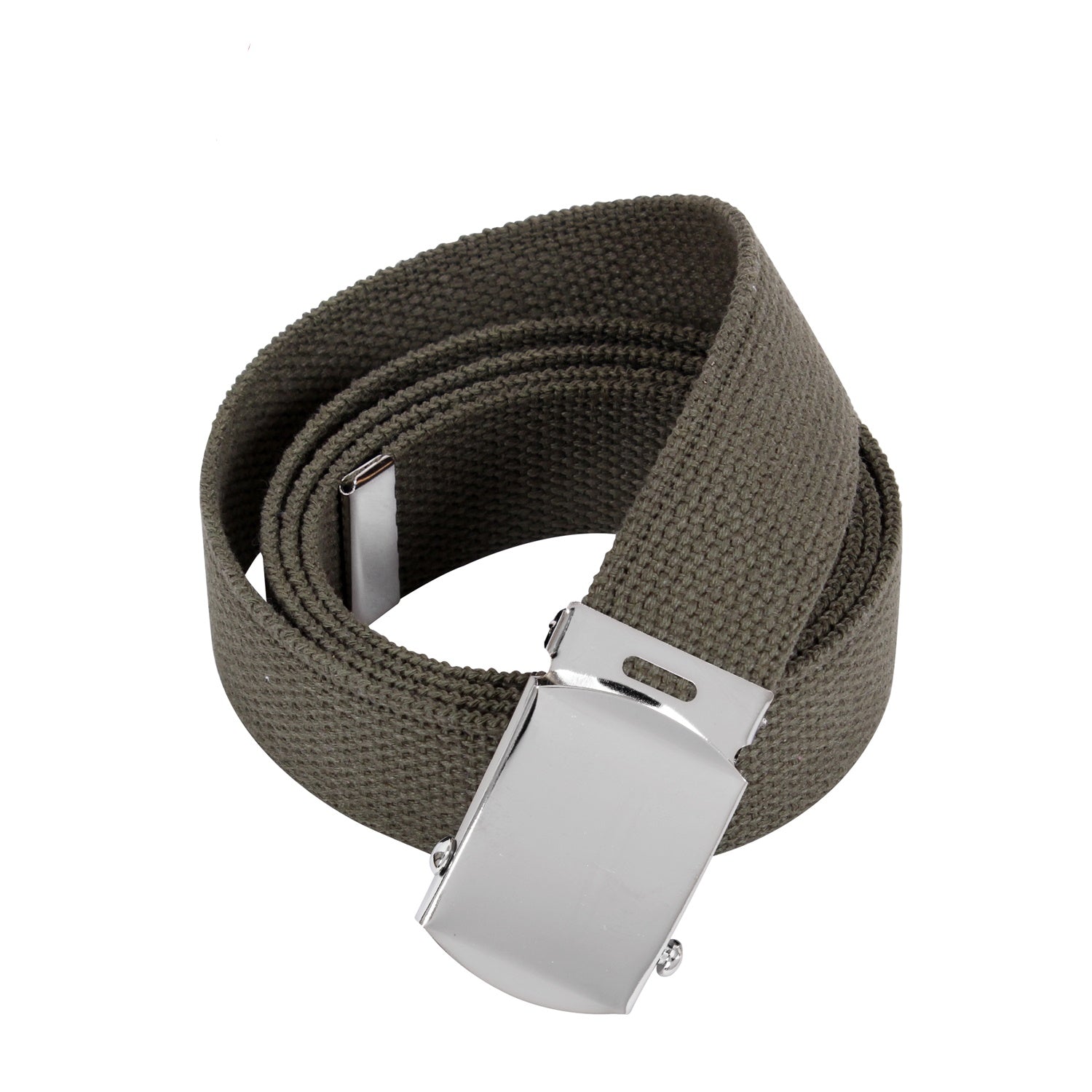 Rothco Web Belts - 54 Inch Adjustable Olive Drab Cotton Canvas Belt with Chrome Buckle