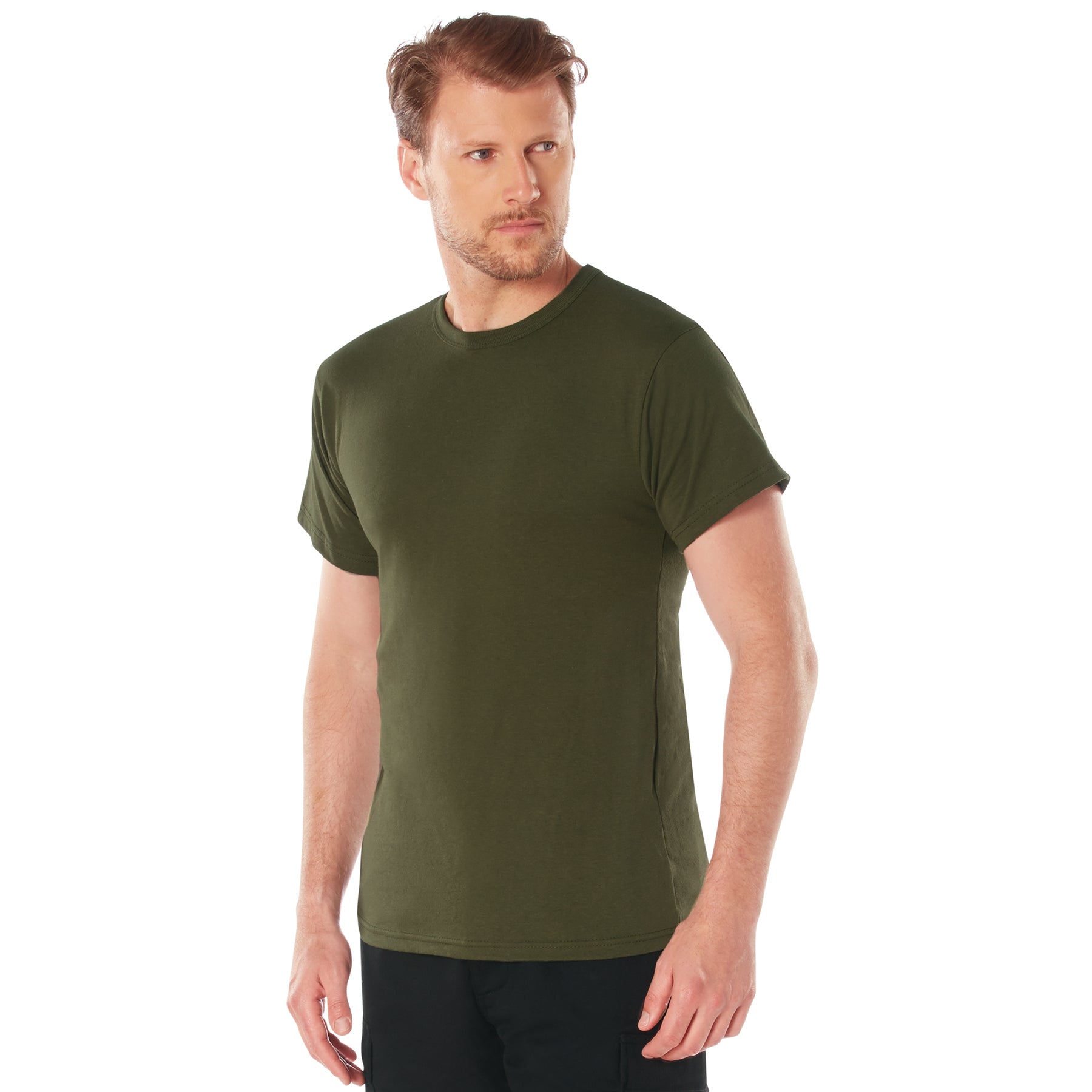 Rothco Solid Color Short Sleeve Crew Neck T-Shirt in Olive Drab Size XL