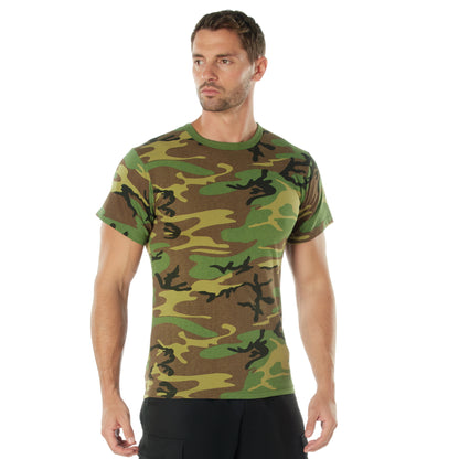 Rothco Woodland Camo T-Shirt Size 8XL - Durable Military-Style Camouflage Tee