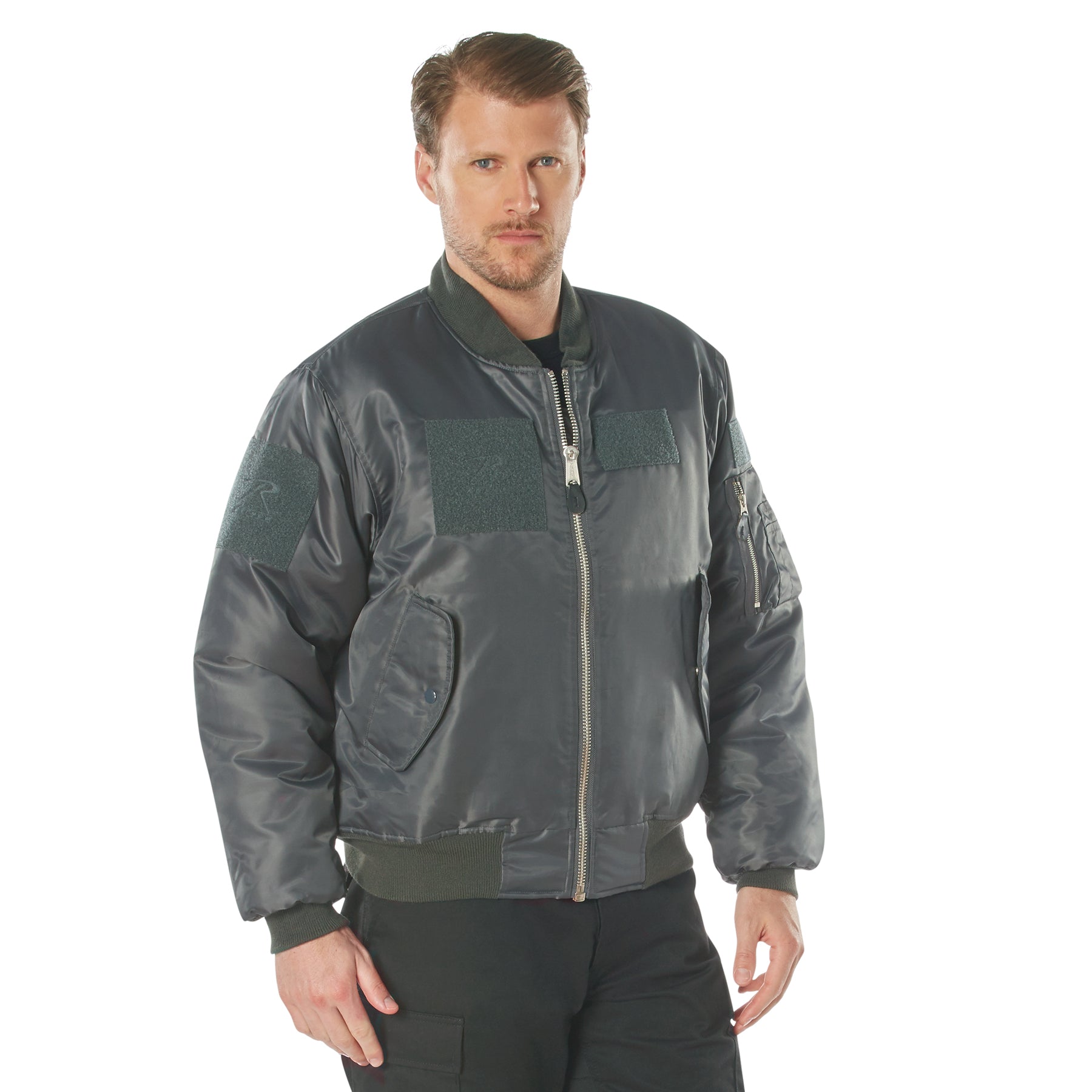 Rothco MA-1 Flight Jacket with Patches in Gunmetal Grey Size 2XL