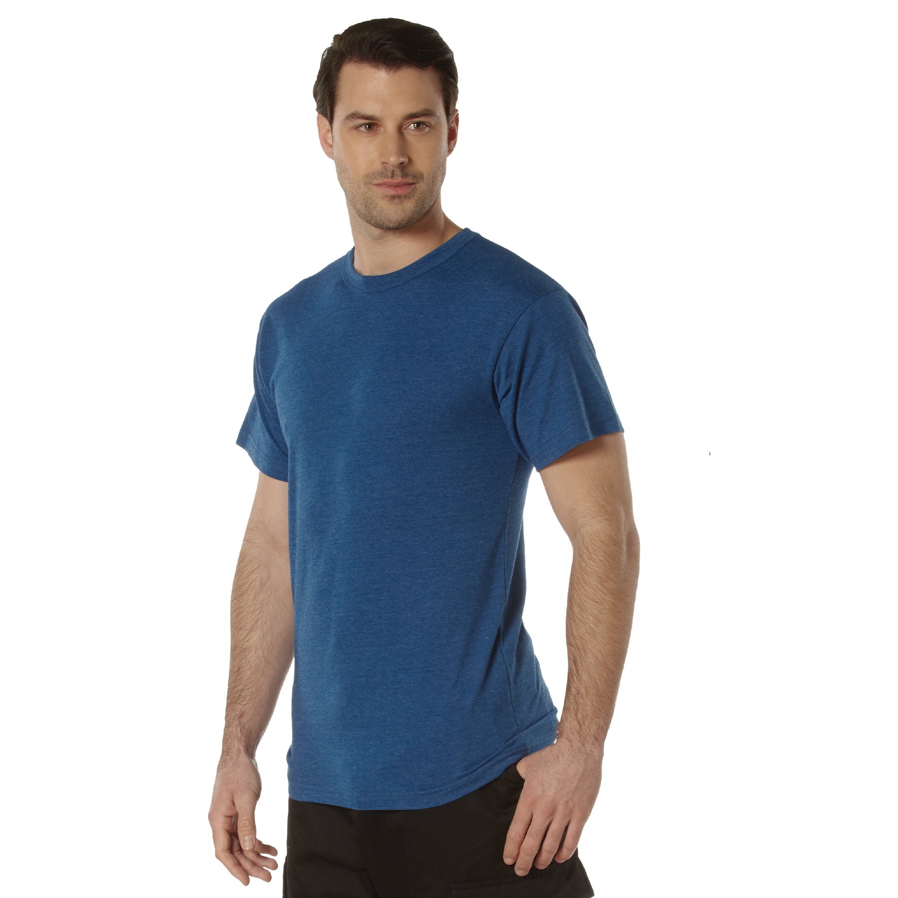 Rothco 66681 Heather Blue Solid Color Short Sleeve Crew Neck T-Shirt - Size 2XL