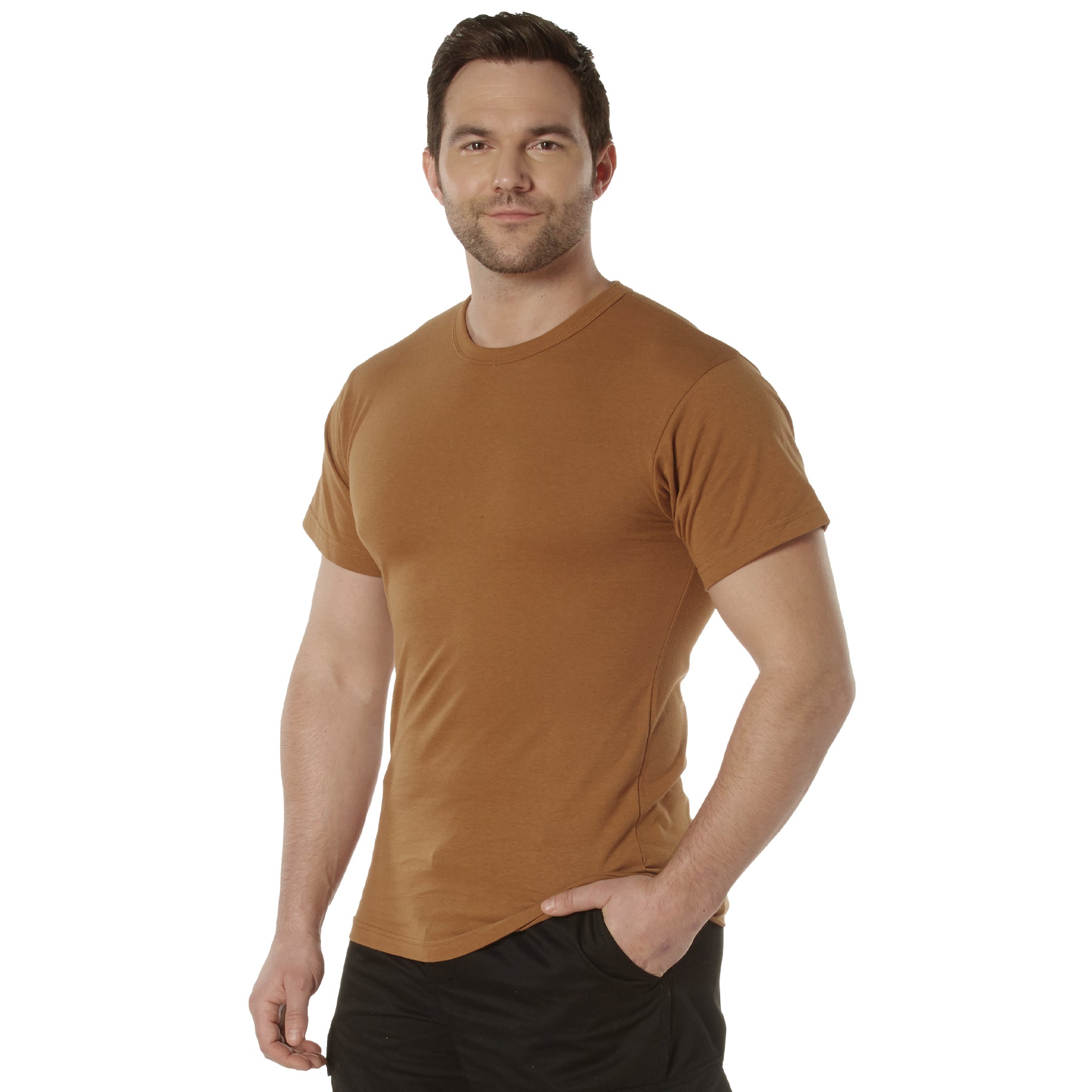 Rothco Solid Color Short Sleeve Crew Neck T-Shirt - Work Brown, 2XL