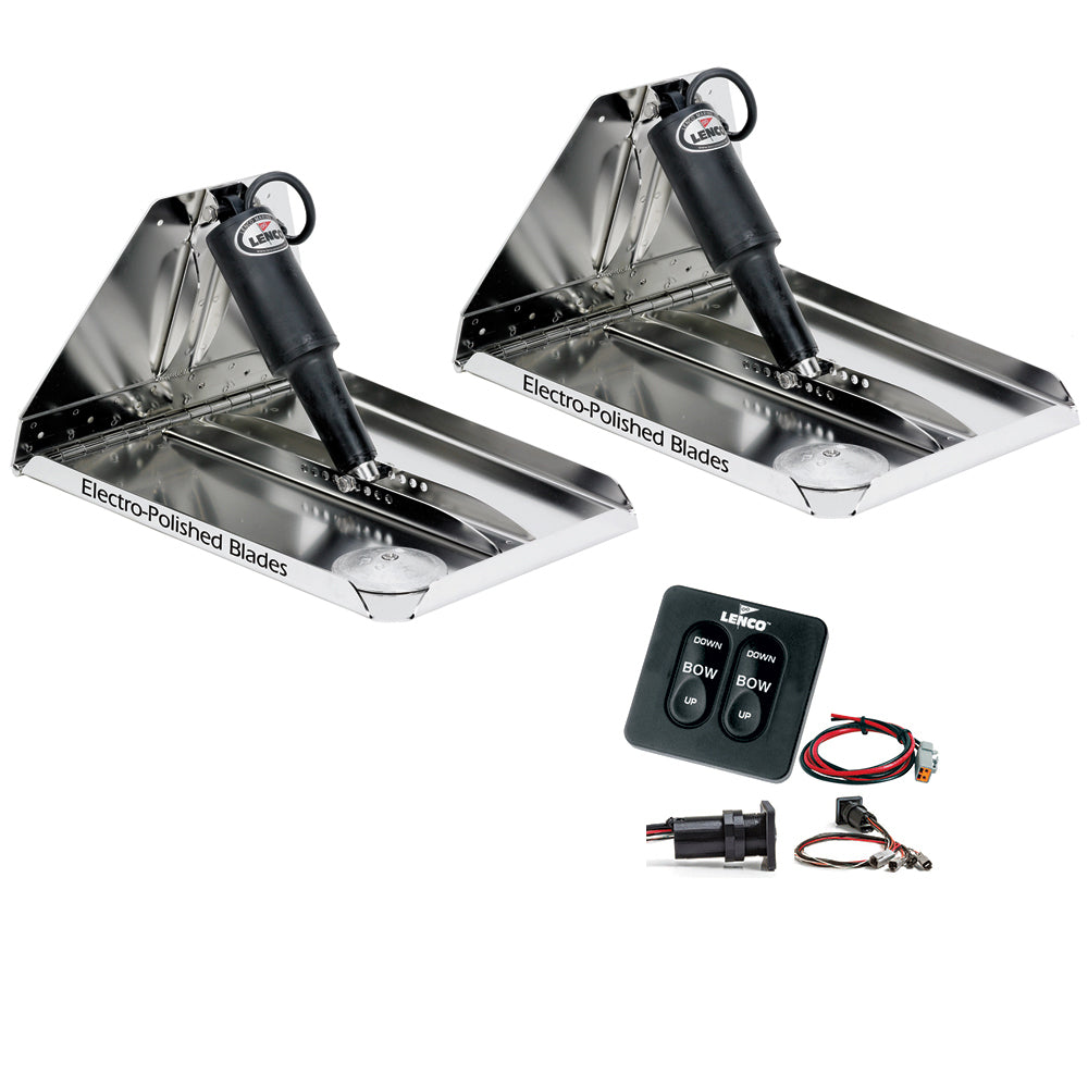 Lenco Marine Heavy Duty Performance 16 x 12 Trim Tab Kit with Standard Tactile Switch for 12V Systems