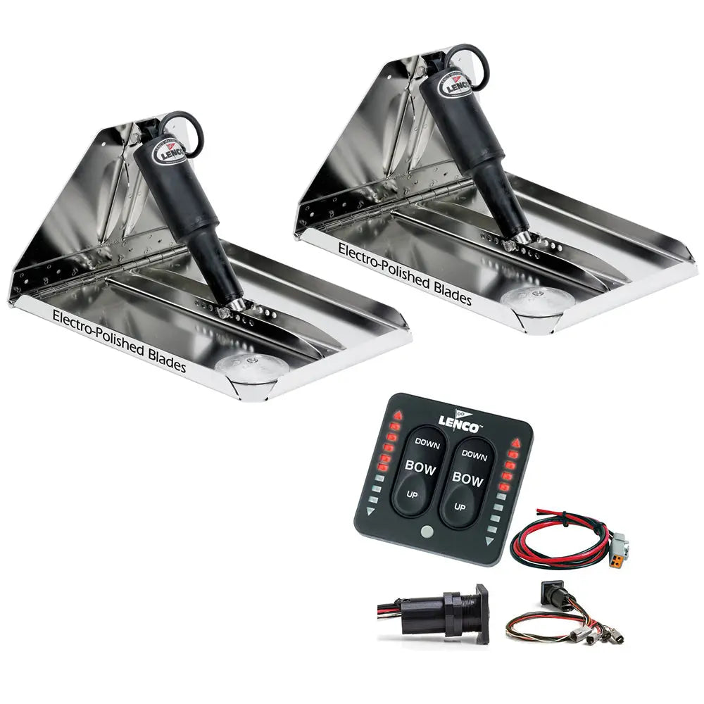 Lenco Marine Heavy Duty Performance Trim Tab Kit with LED Indicator Switch - 18 x 14 Inches, 12V