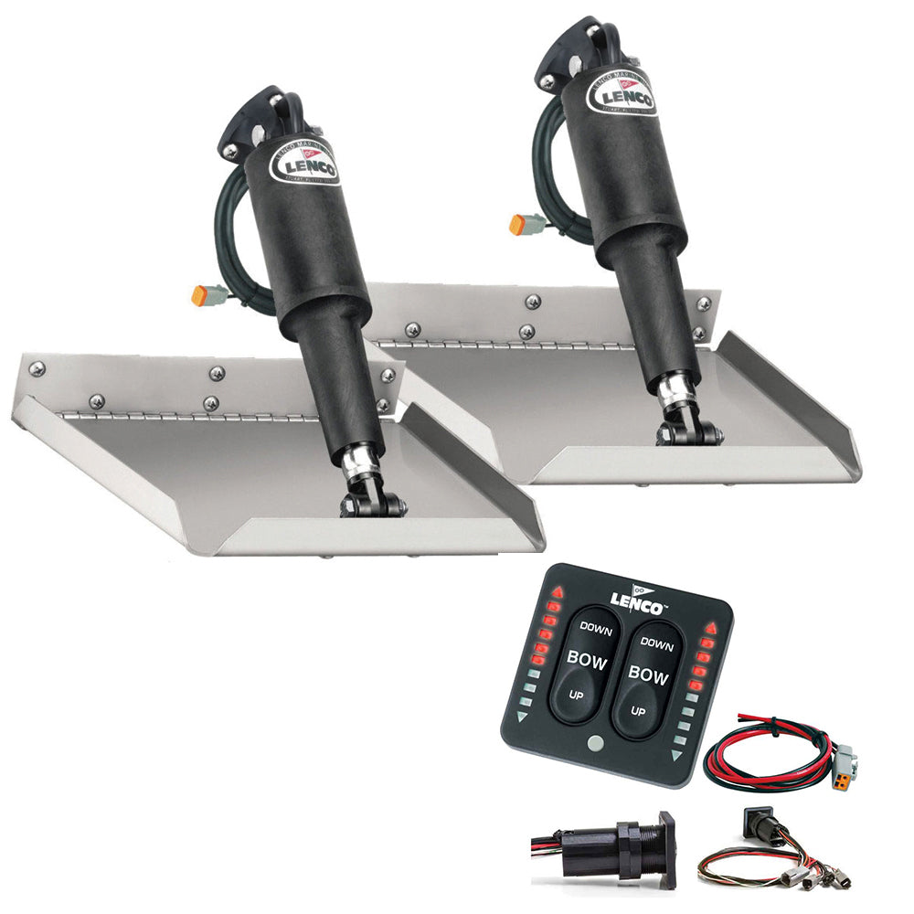 Lenco Marine 9 x 9 Edgemount Trim Tab Kit with LED Indicator Switch - 12V