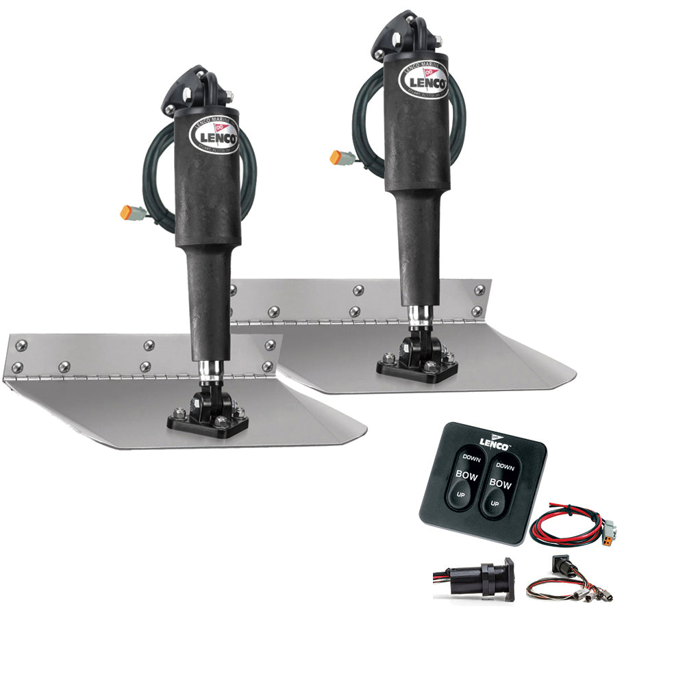 Lenco Marine 9 x 12 Inch Standard Trim Tab Kit with Integrated Switch Kit - 12V